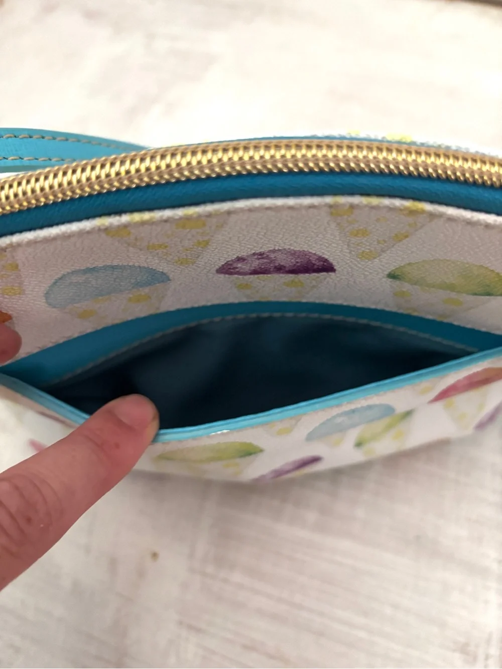 Dooney & Burke Suki Snow Cone Pattern Crossbody Bag Blue Limited Edition